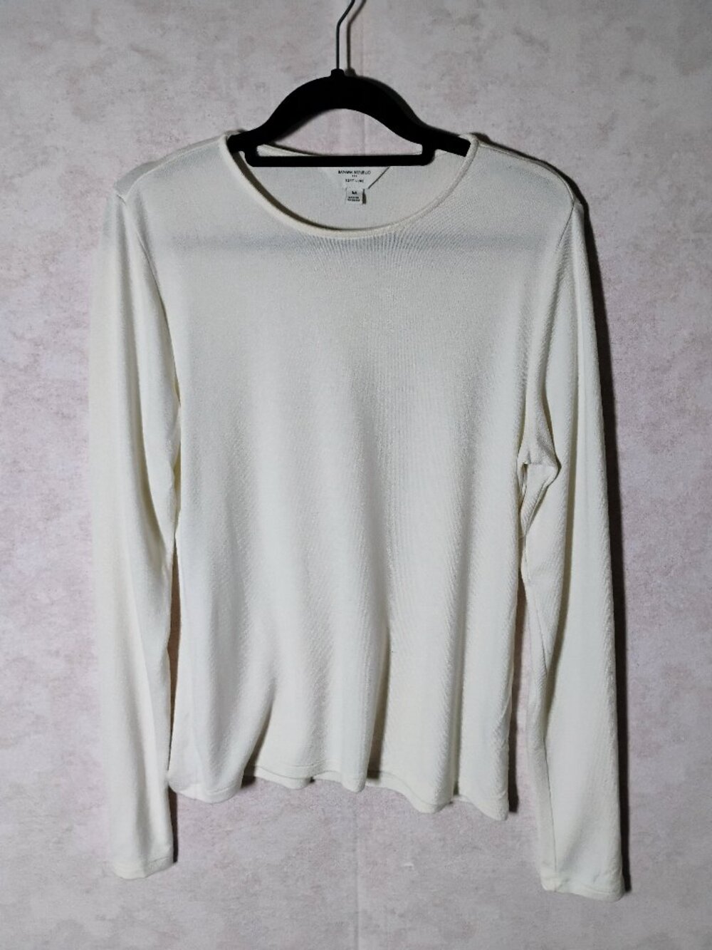 Banana Republic Soft Luxe White Ribbed Top size Medium